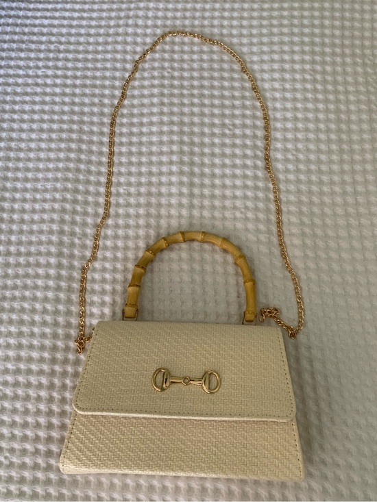 Tommy Bahama Handbags - Tommy Bahama Cream Mini Top-Handle Bag with Bamboo Accent NWOT